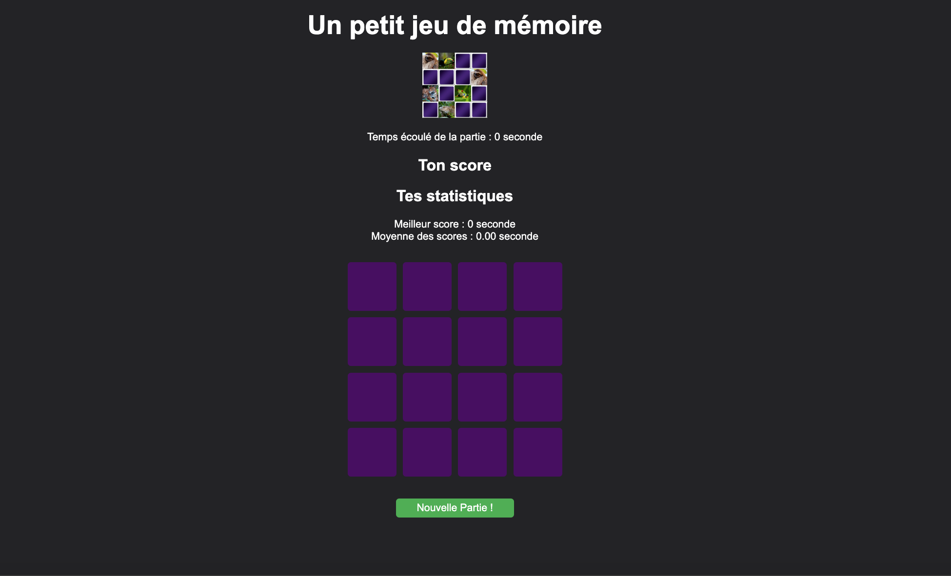 Écran de démarrage